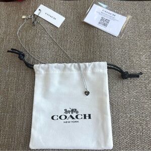 Coach Silver Heart Pendant Necklace
